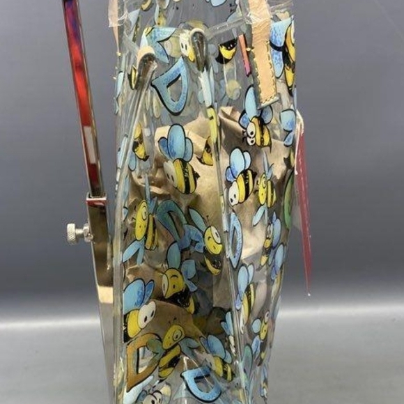 Dooney & Bourke Bee Print Tote - Tan and Blue - Picture 2 of 5